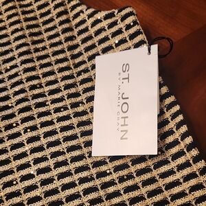 St. John Black and Gold Textured Shirt